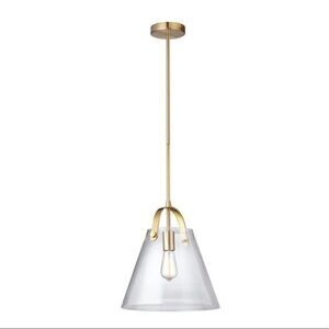 Light Pendant Aged Brass Finish with Clear Glass